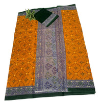 Handloom Mulmul Cotton Ikat Block Print Saree