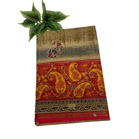 Bhagalpuri Tussar Silk Paisley Print Saree