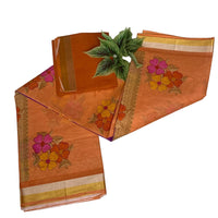 Organza Linen-Silk Embroidered Floral Saree