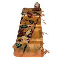 Lotus Garden Tussar Silk Saree
