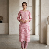 Blush Leaf Grace Kurta Pant Set