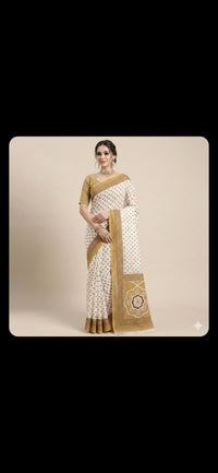 Ocean Blossom Printed Cotton Saree.