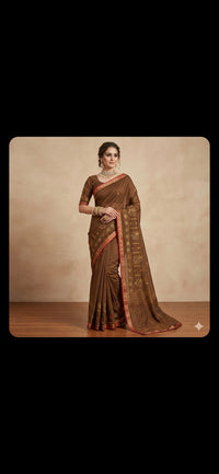 Classic Beauty with a golden touch Cotton saree.