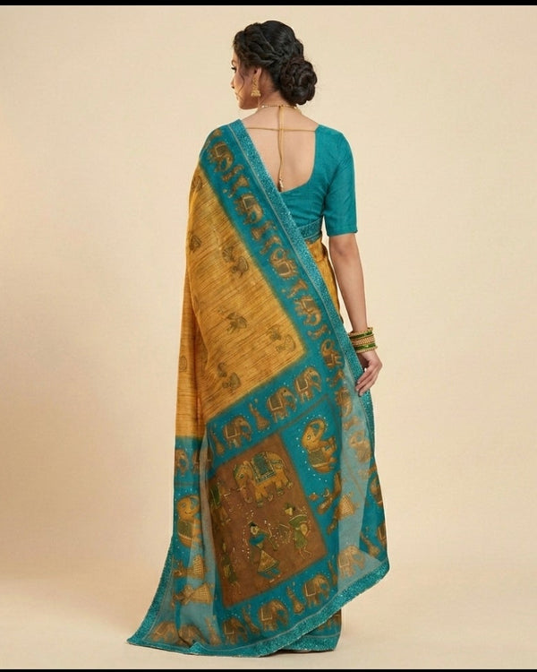 Nritya Gaja Border Cotton Saree.