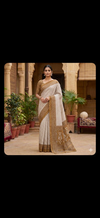 Ocean Blossom Printed Cotton Saree.